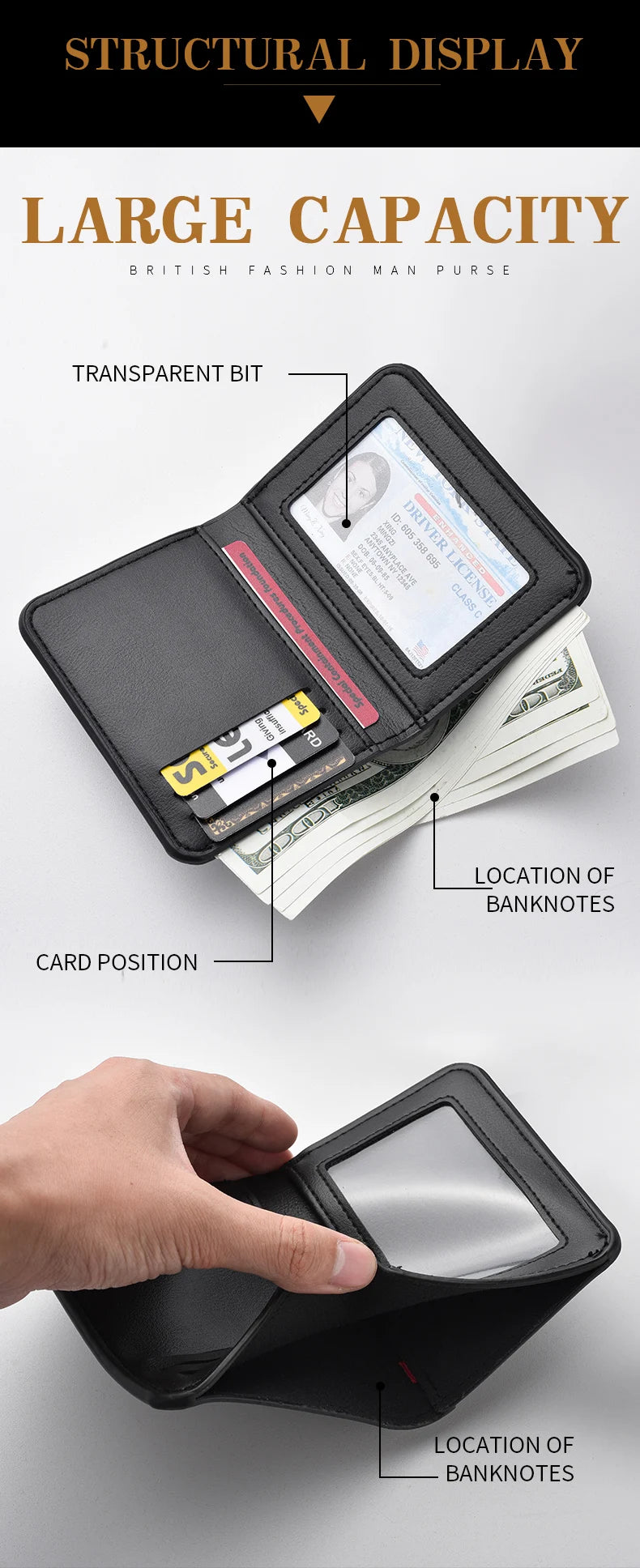 Men's Credit Card Wallet Ultra Thin PU Leather Mini Wallet