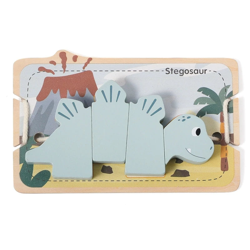 Wooden Animal Threading Toy for Toddlers
