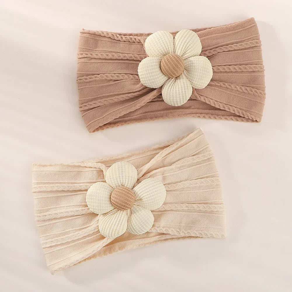 Baby Flower Headband Soft Nylon Newborn Hairband