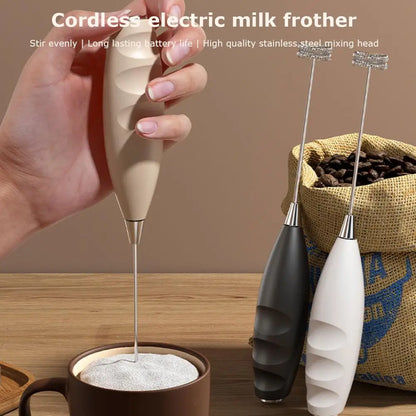 Electric Milk Frother Handheld Battery Powered Coffee Whisk