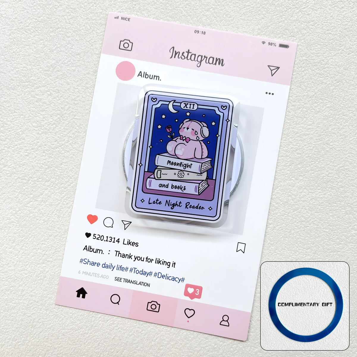Cute Acrylic Magnetic Phone Grip Stand