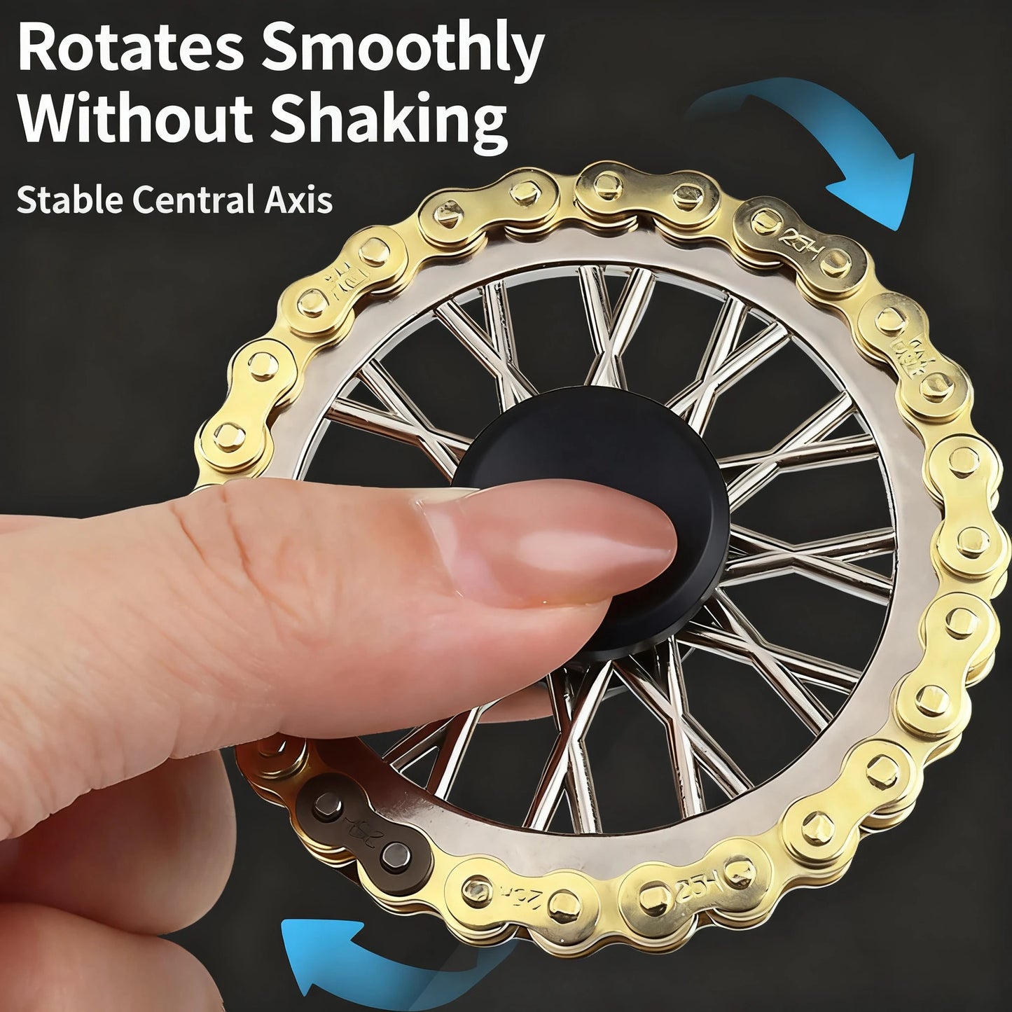 Metal Fidget Spinner – Gear & Bike Chain Fingertip Spinner