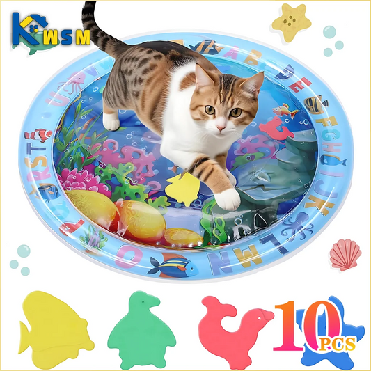 Pet Water Sensory Play Mat – Inflatable Fish Ocean Mat