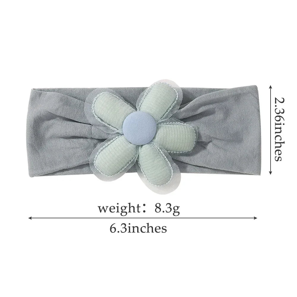 Baby Flower Headband Soft Nylon Newborn Hairband