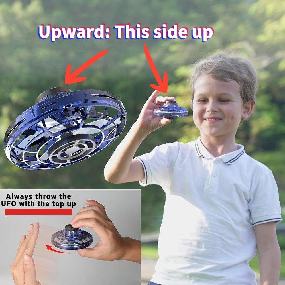 LED Flying UFO Spinner Toy Mini Hover Ball Gyro Aircraft