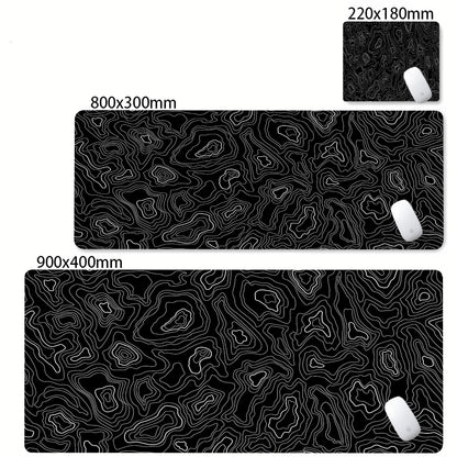 XXL Black & White Desk Mat – Abstract Liquid Gaming Mouse Pad