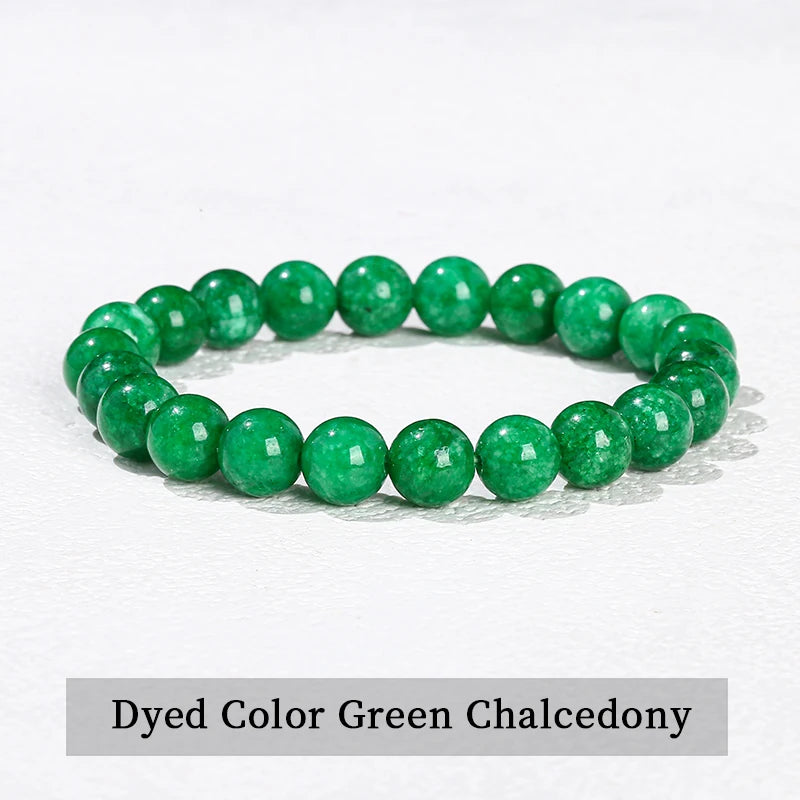 Natural Stone Bead Bracelet – Crystal Gemstone Stretch Bracelet