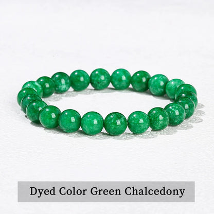 Natural Stone Bead Bracelet – Crystal Gemstone Stretch Bracelet