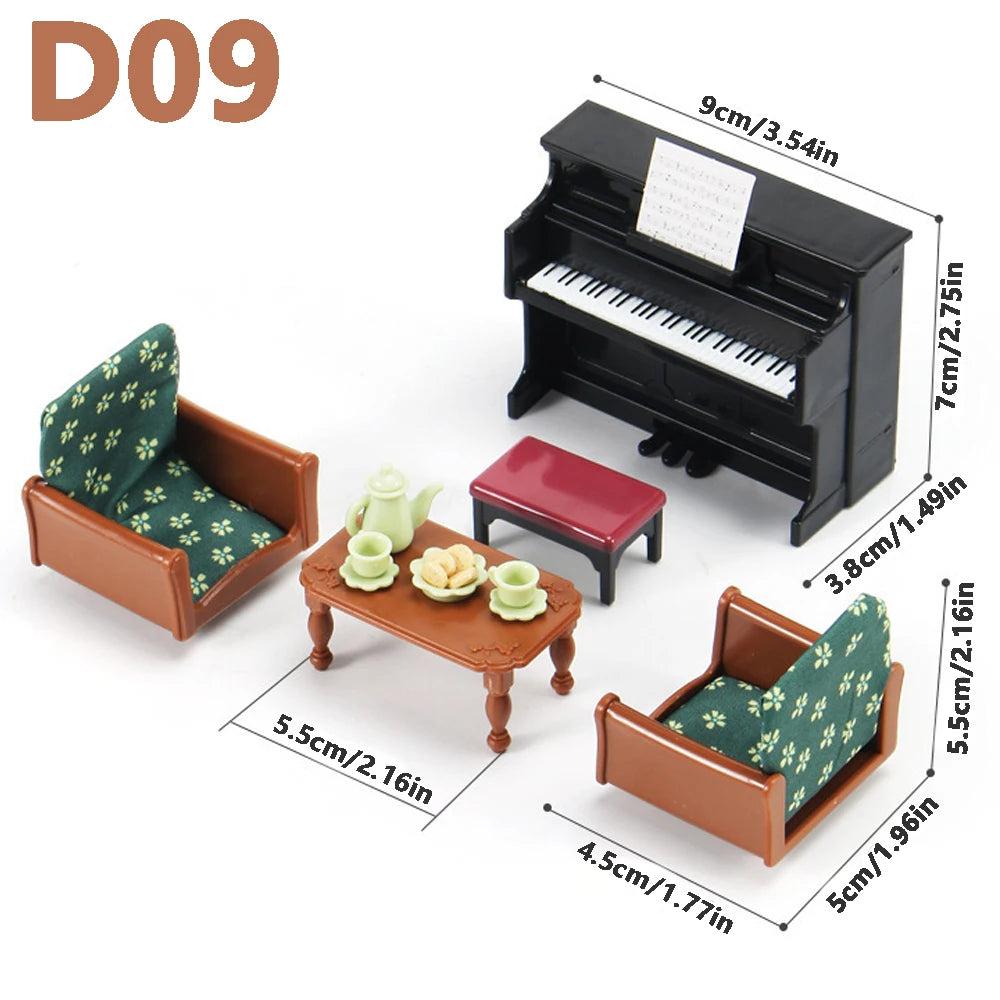 1:12 Miniature Dollhouse Furniture Set Pretend Play Accessories