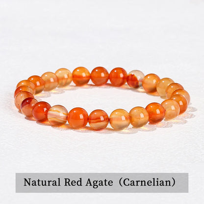 Natural Stone Bead Bracelet – Crystal Gemstone Stretch Bracelet