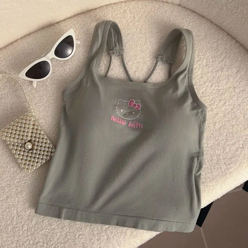 Hello Kitty Printed Tank Top – Cute Summer Cami with Built-In Padding