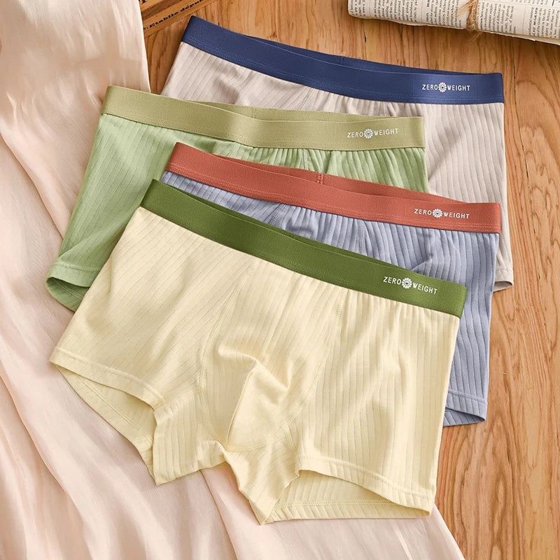 Men's Cotton Boxer Shorts 4PCS Breathable Printed Underwear