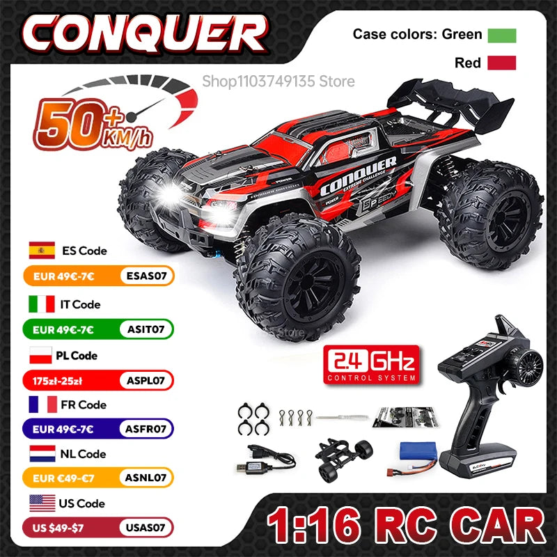 WLtoys 1:16 High Speed 4WD RC Monster Truck – 50KM/H Off-Road Remote Control Car