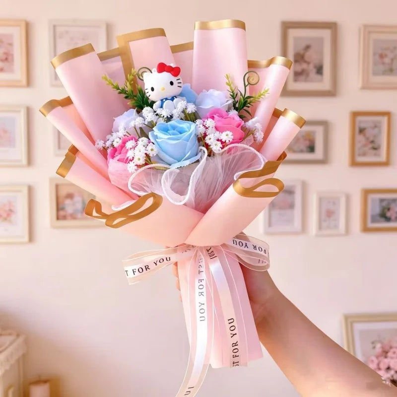 Hello Kitty Kulomi Melody With Artificial Flower Creative Bouquet