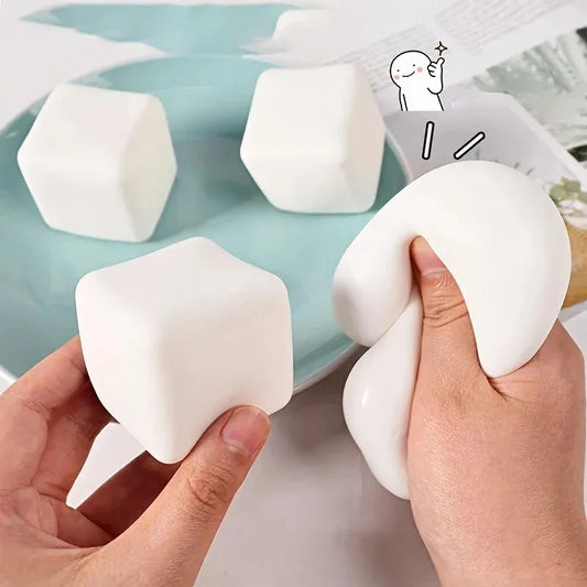 Cute Tofu Stress Ball Squishy Fidget Toy for Relaxation