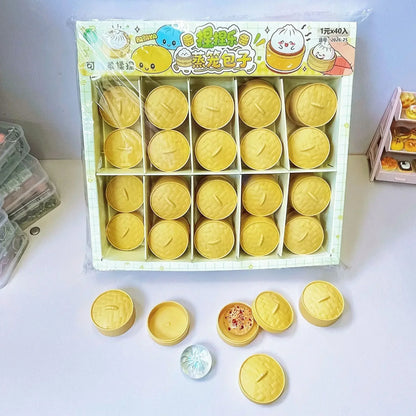 Dumpling Squishy Set – Mini Steamed Bun Stress Relief Fidget Toys