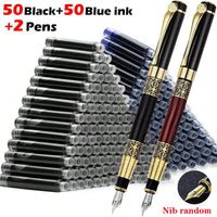 Metal Fountain Pen with Replaceable Ink Cartridges