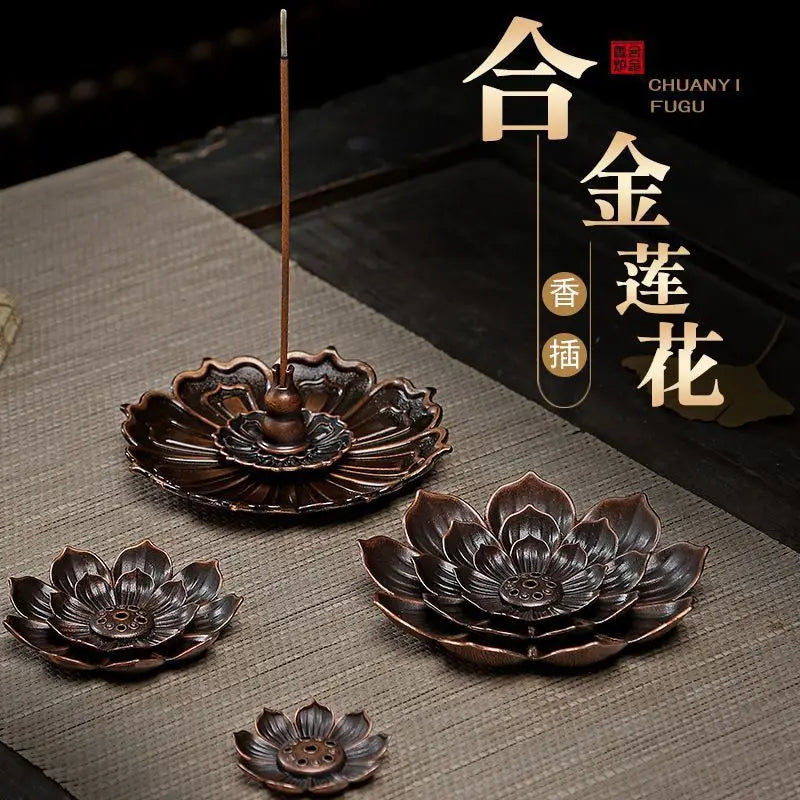 Lotus Incense Burner Metal Incense Stick Holder Plate