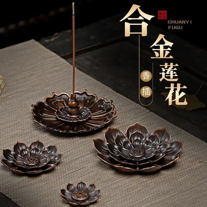 Lotus Incense Burner Metal Incense Stick Holder Plate