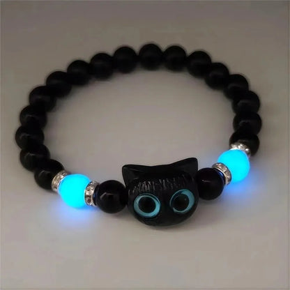 Matching Couple Bracelets Glow in the Dark Cat Friendship Gift
