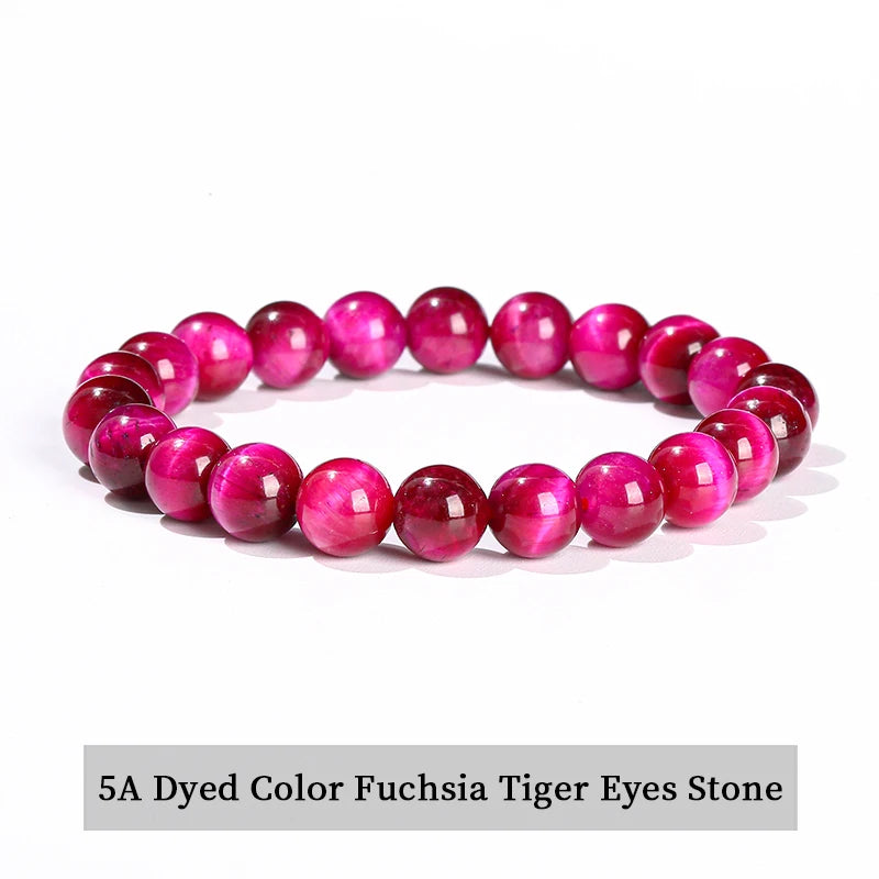 Natural Stone Bead Bracelet – Crystal Gemstone Stretch Bracelet