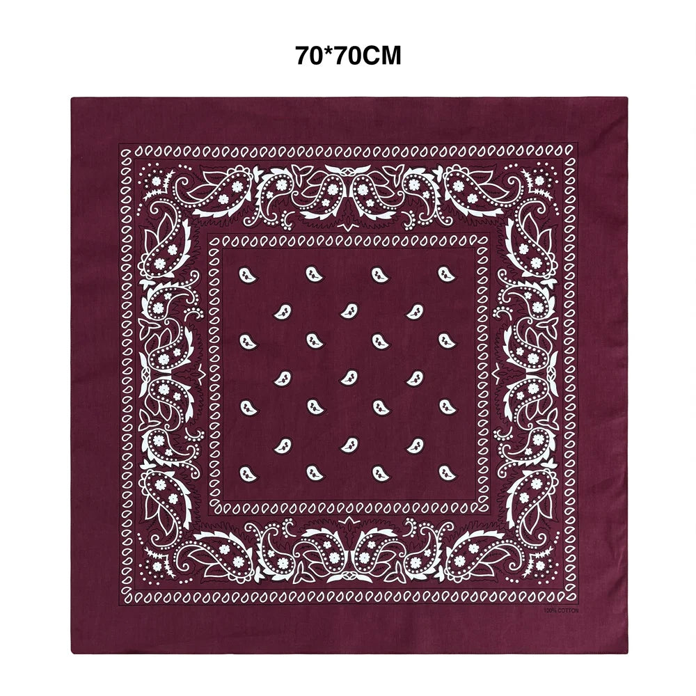 Oversized Paisley Bandana 70cm Cotton Hip Hop Head Scarf