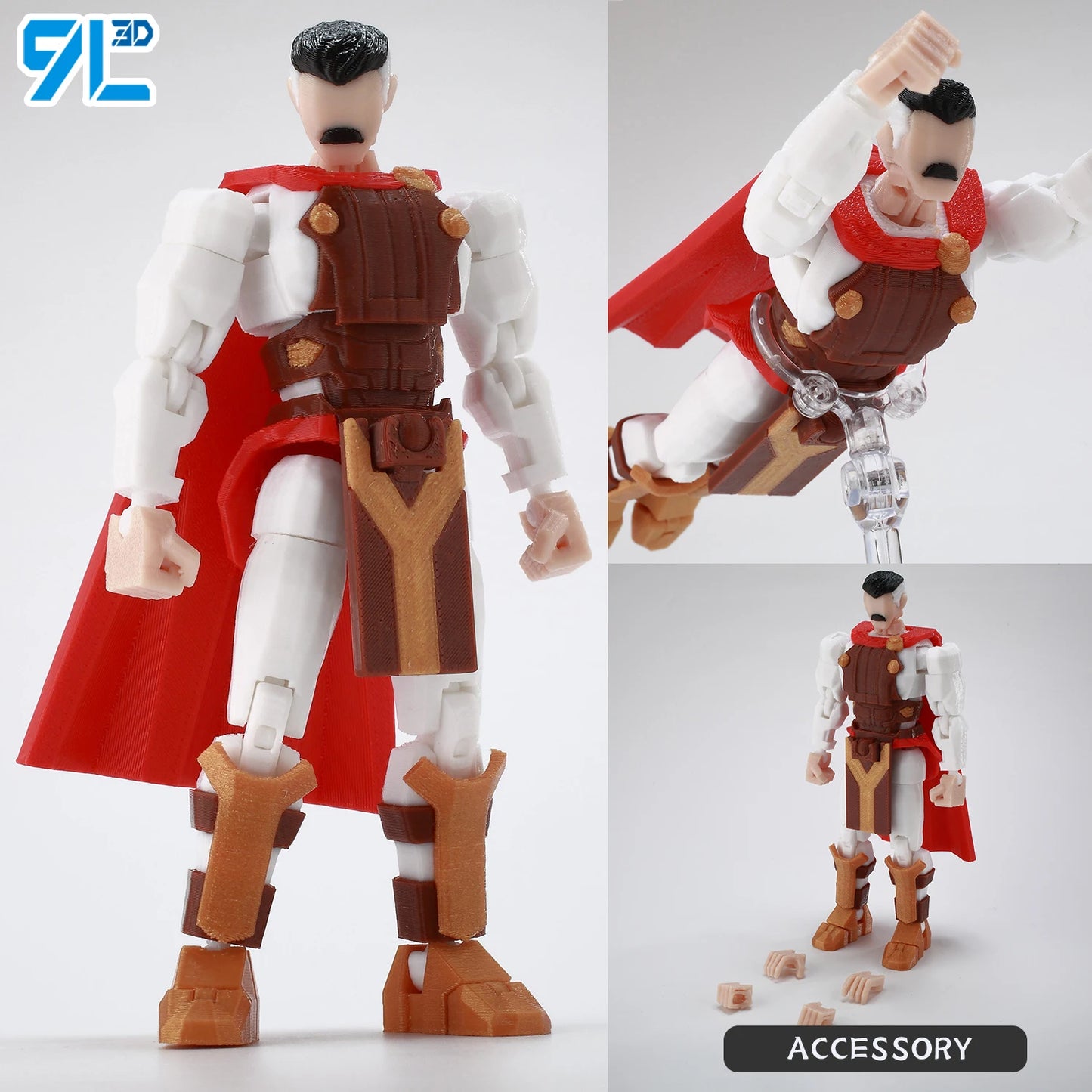 Invincible Boy Action Figure 14cm 3D Printed Multi Jointed Model