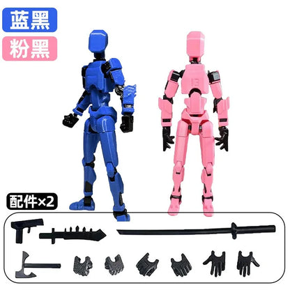 T13 Multi-Joint Robot Action Figure with Dog – 14cm Poseable Model
