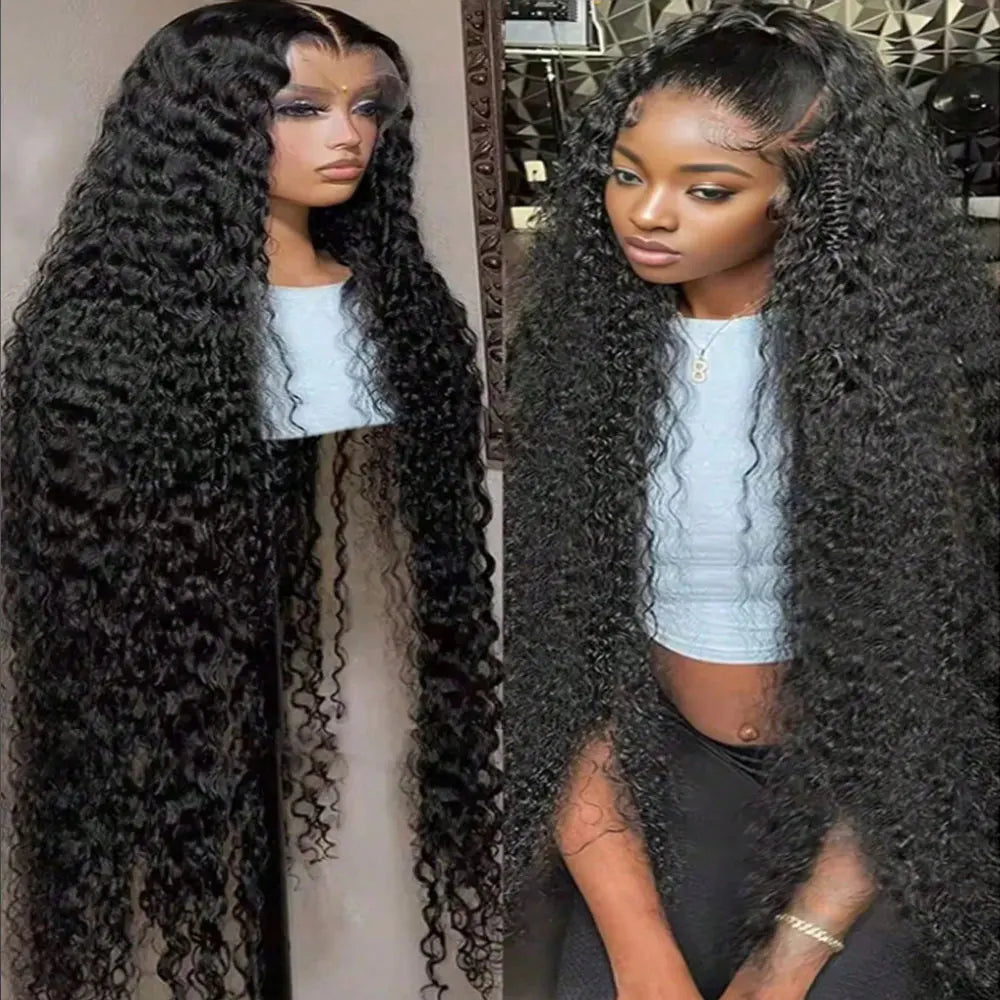 Brazilian Deep Wave Wig 13x6 HD Lace Glue less Human Hair