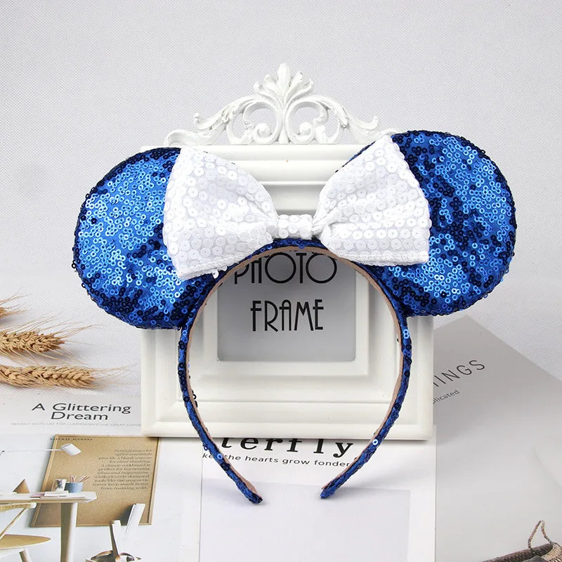 Mouse Ears Headband with Sequin Bow for Parties & Cosplay