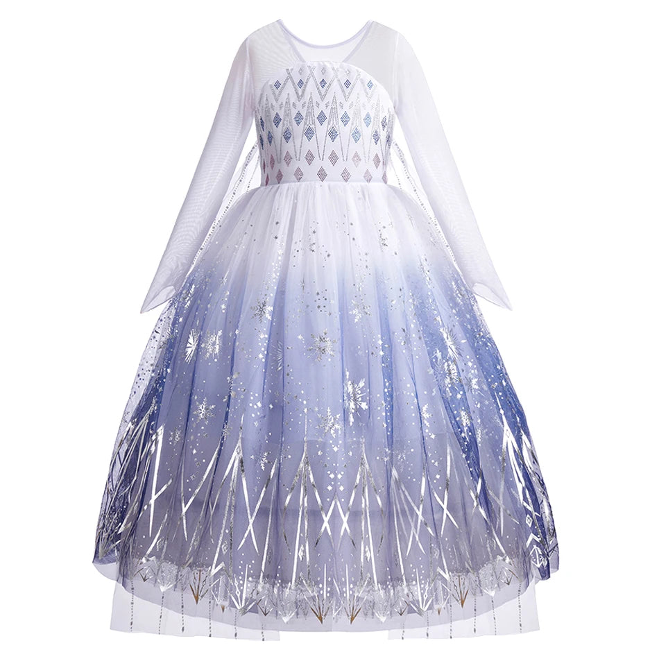 Girls Princess Dress Elsa Anna Kids Cosplay Costume