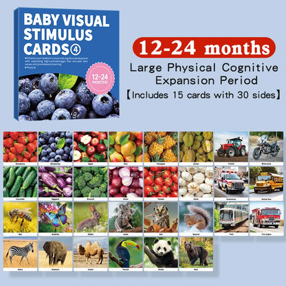 Baby Visual Stimulation Cards Montessori High Contrast Flash Cards