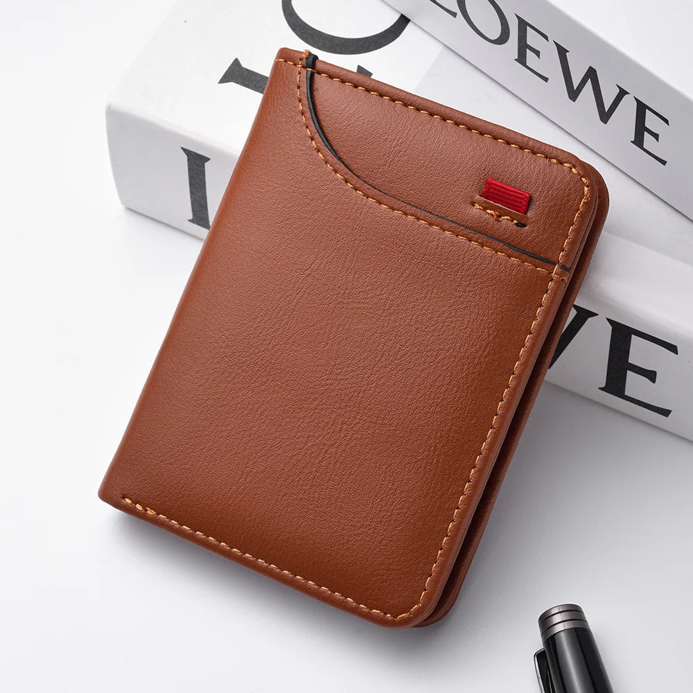 Men's Credit Card Wallet Ultra Thin PU Leather Mini Wallet