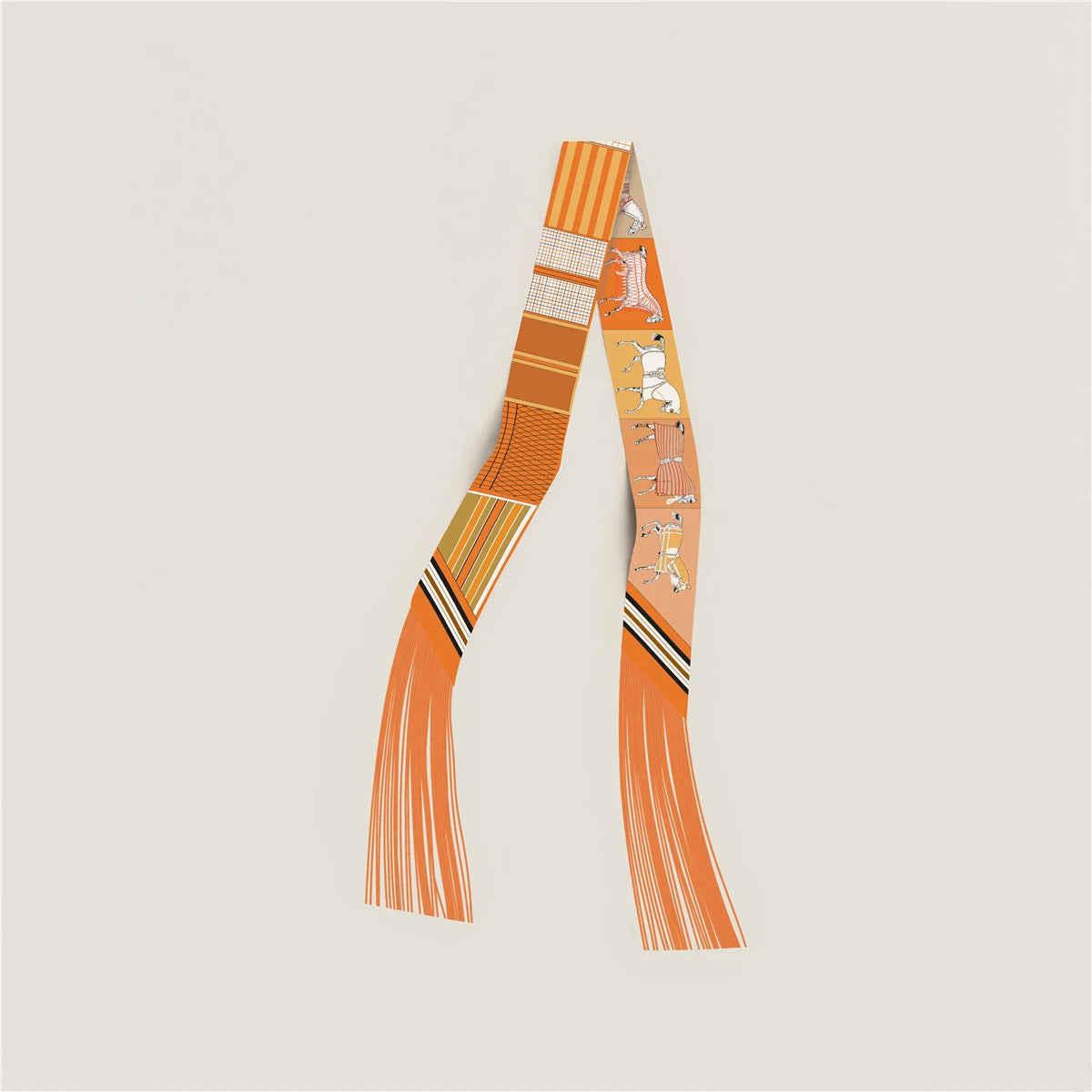 Tassel Scarf Fashion Design Women Scarf Brand Silk Scarf Hair Headband Foulard Skinny Bag Scarves Neckerchief Handbag Decoration