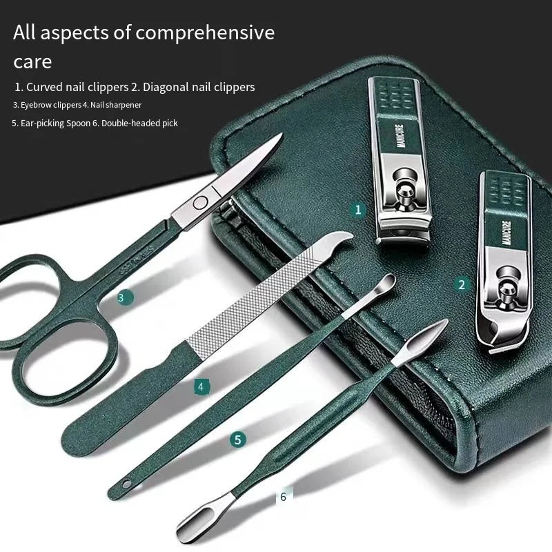 Nail Clippers Set 6 Piece Stainless Steel Manicure Kit