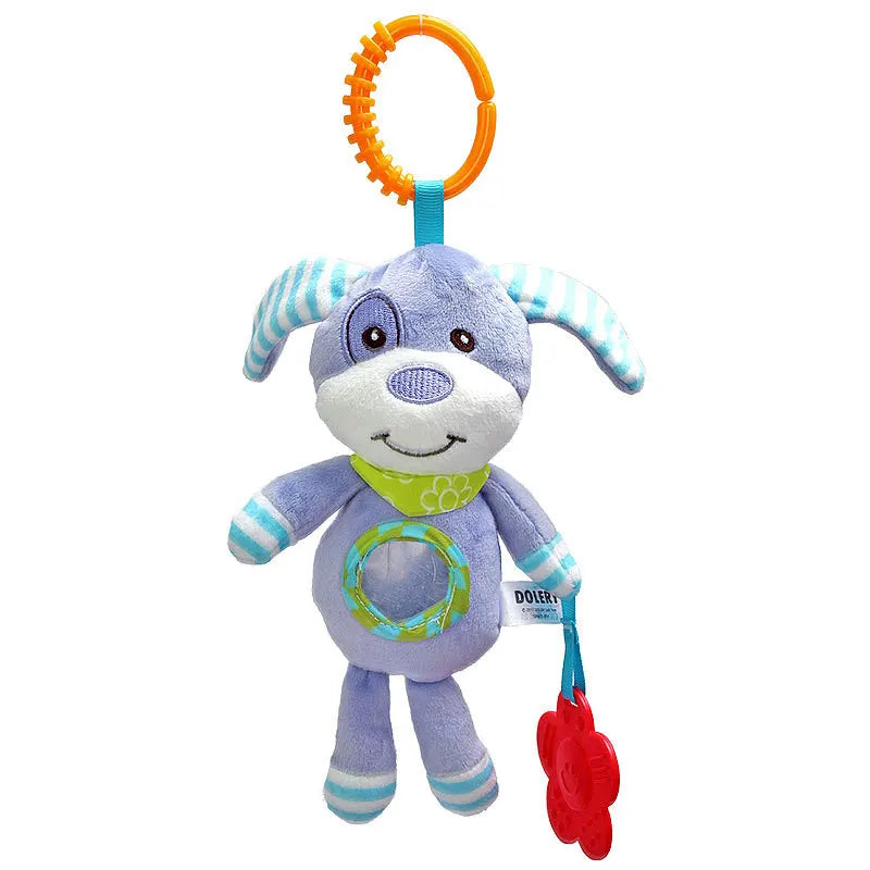 Baby Plush Rattle Toy with Teether Giraffe Zebra Handbell