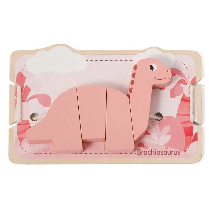 Wooden Animal Threading Toy for Toddlers