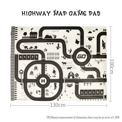 City Parking Lot Play Mat for Kids – Road Map Car Track & Educational Toy