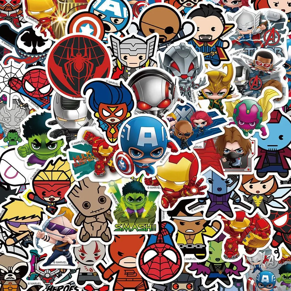 50PCS Cartoon Waterproof Stickers for Laptop Helmet & Skateboard