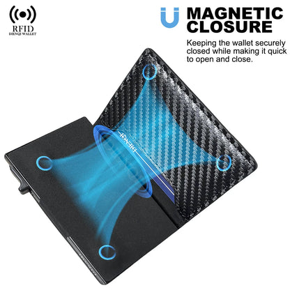 RFID Blocking Wallet Pop Up Aluminum Card Holder for Men