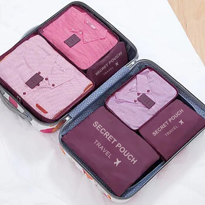Travel Storage Bags 6 Piece Waterproof Packing Cubes Set