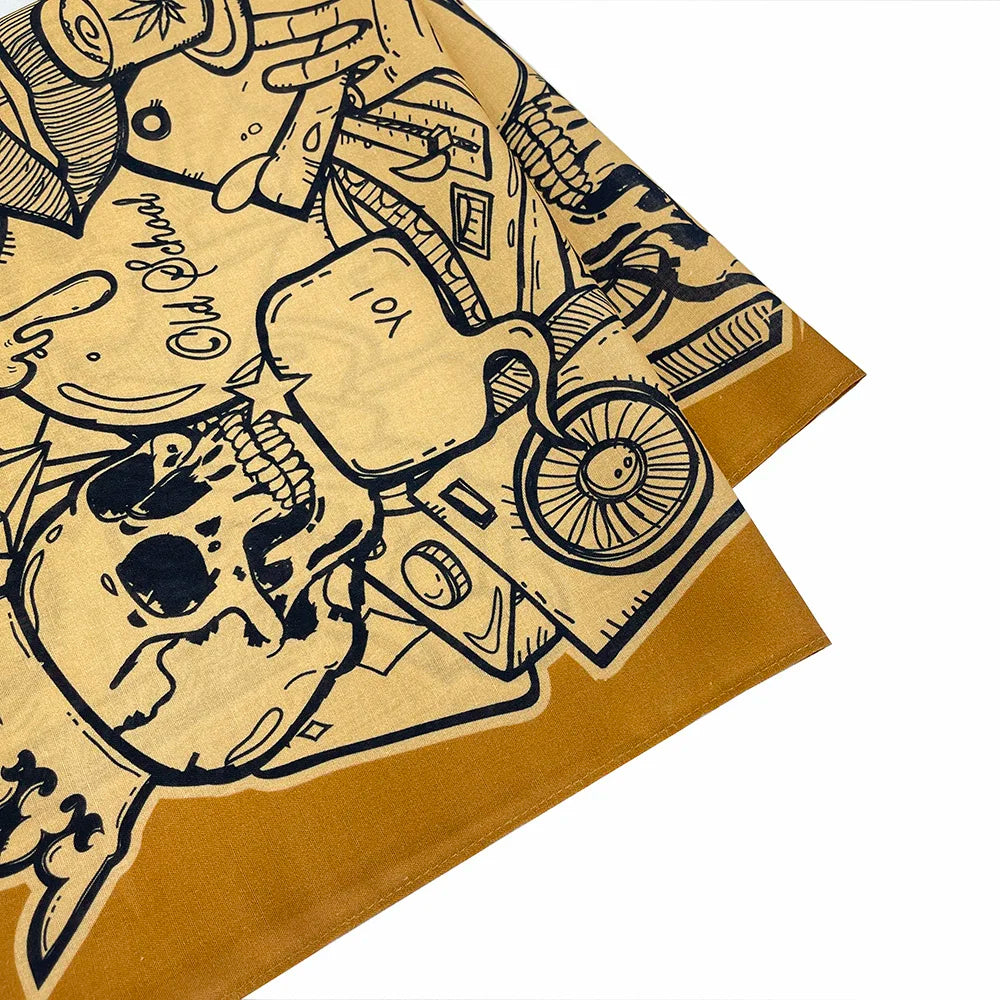 Cotton Bandana Scarf Skull Paisley Hip Hop Headband
