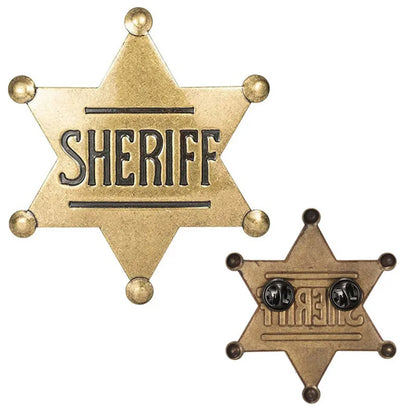 Sheriff Badge Brooch Metal Deputy Star Costume Pin