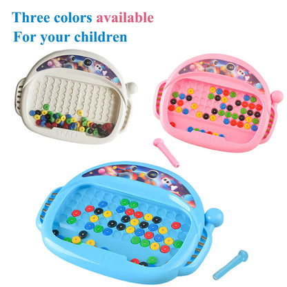 1 PCS Children's Magnetic Doodle Board with Pen & Beads Drawing Toy for 3-8 Years Kids Educational Boy Girl Montessori Gift
