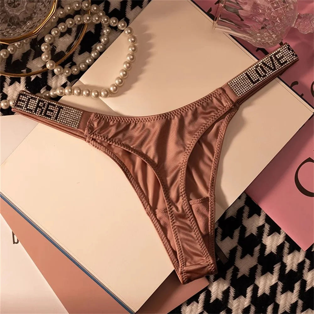 Rhinestone Thong Women's Seamless Low Rise G String