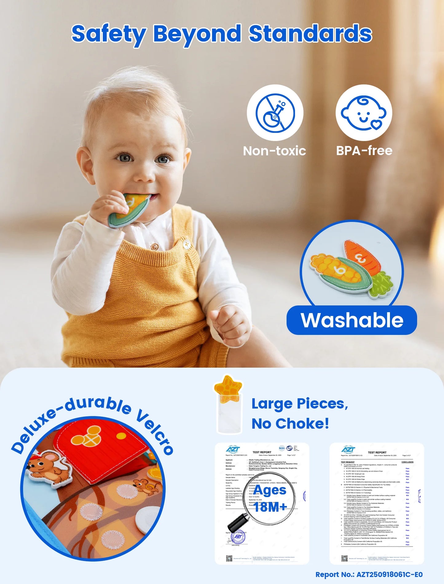 Farm Busy Book Montessori Animal Activity Board for Toddlers