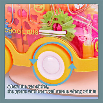 Transparent Gear Car Toy Inertia Push and Go Car for Kids