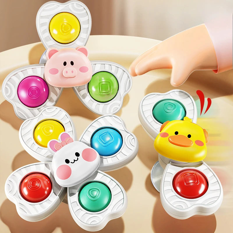 Baby Sucker Spinning Toys 3PCS Montessori Bath Toy Set
