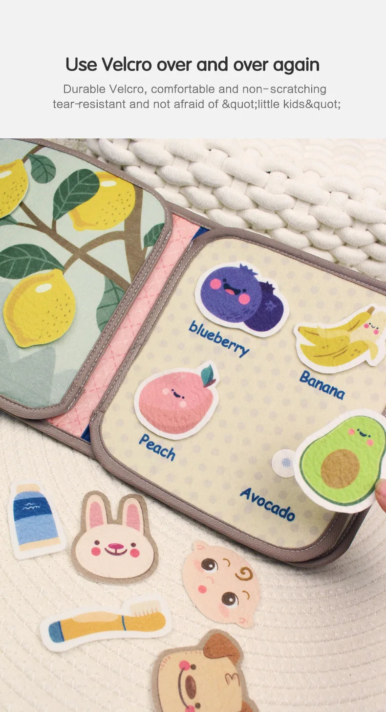 Montessori Busy Book Animal Cognitive Sensory Learning Toy