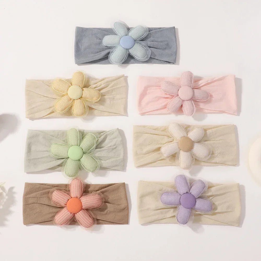 Baby Flower Headband Soft Nylon Newborn Hairband